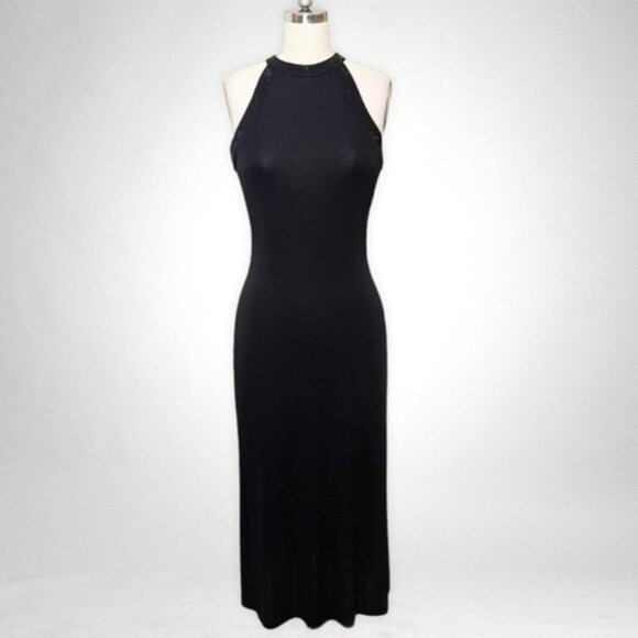 Ralph Lauren Black Sparkly Sheath Dress Midi Small - Picture 11 of 11